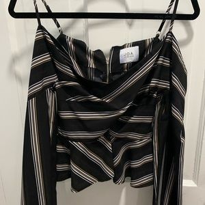 Striped Blouse with Zipper detail